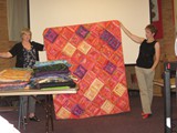 Barbara Persing and Mary Hoover demonstrating their 